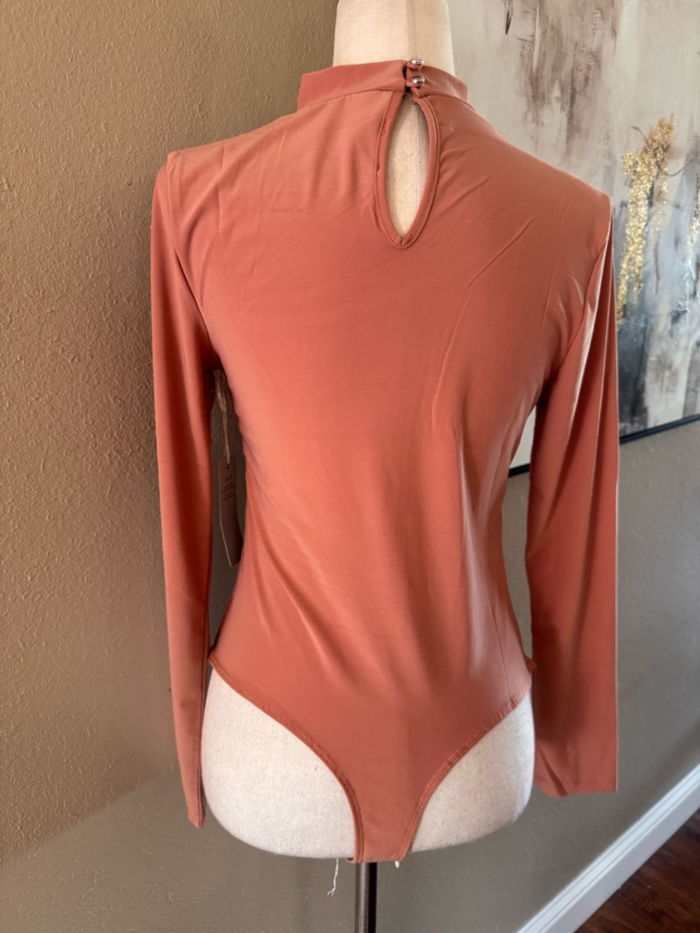 IRIS/HAUTE MONDE Long Sleeve Cutout Bodysuit - Dusty Rose - Picture 6 of 10